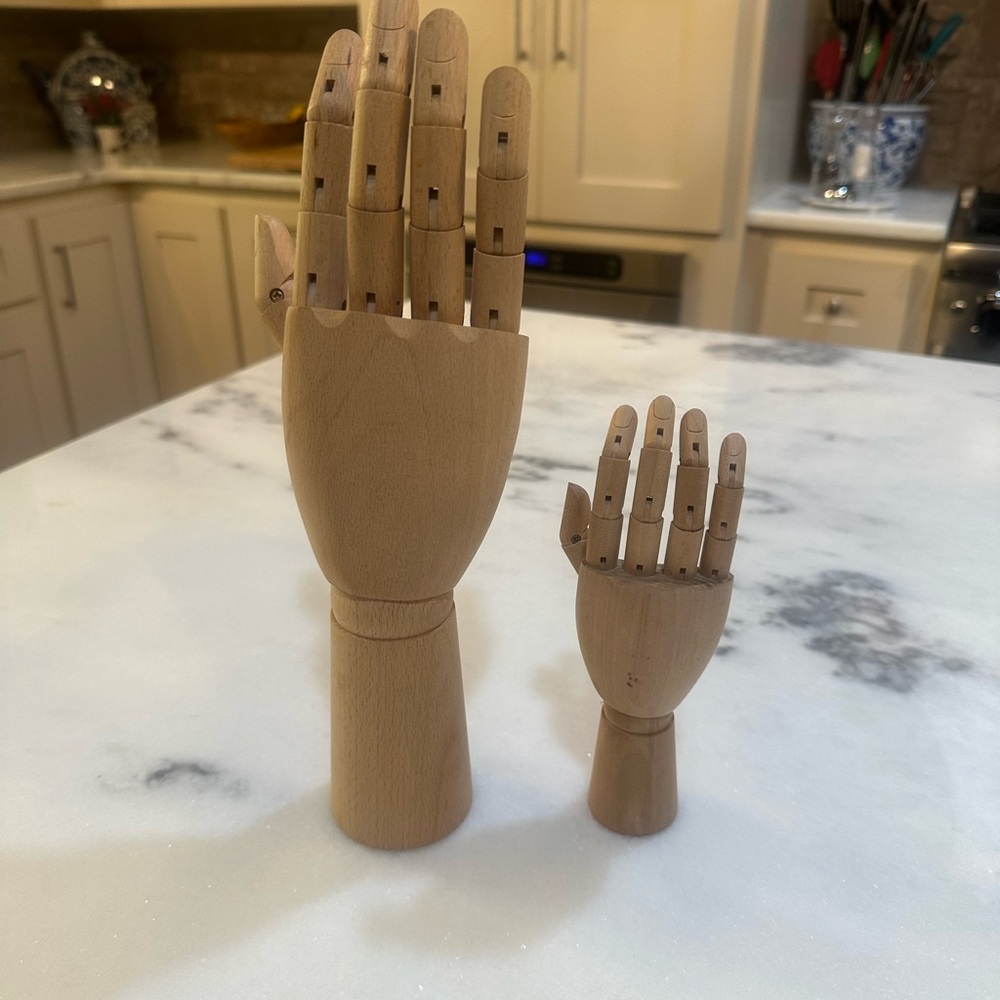 Wooden Articulated Hand Model Set